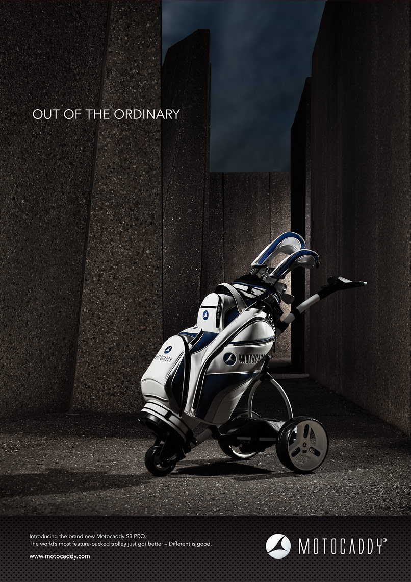 Motocaddy print advertising, Full Page Layout