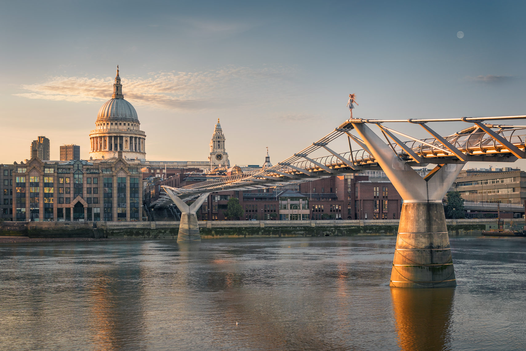 Mia on the Millennium Bridge, London, SE1